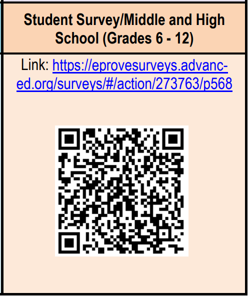  Student survey QR code and link